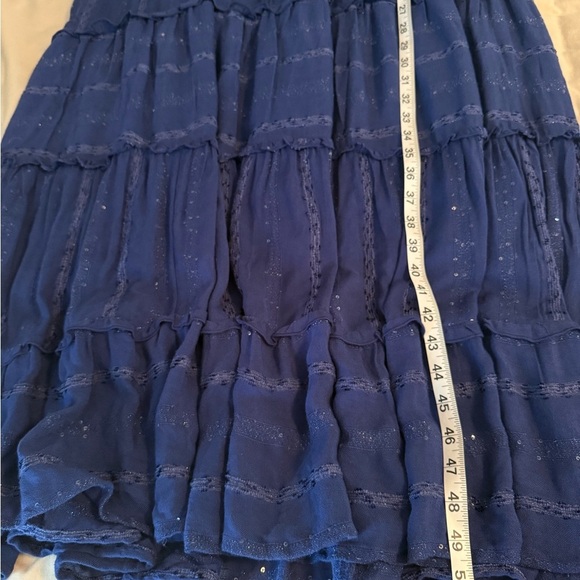 Soft Surroundings Womens Size 3X Kara Shimmer Tiered Sequin Blue Maxi Dress Plus - Picture 10 of 10